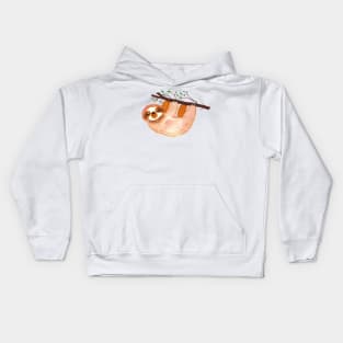 Kawaii Sloth Watercolor Kids Hoodie